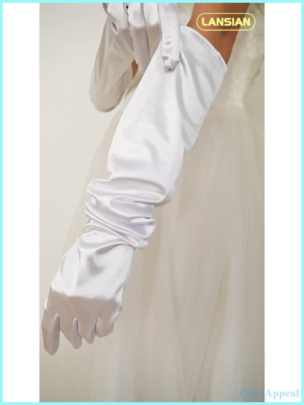 21in Opera Satin Gloves for Women Costume 1920s Elbow Length - Picture 6 of 6